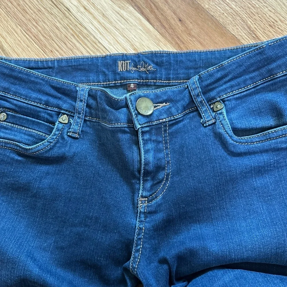 Kut From the Kloth Raw Hem Dark Wash Skinny Jean Sz 4 - Picture 5 of 10